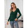 imageVICHYIE Womens Tops V Neck Summer Short Sleeve Casual Slim Fitted TshirtZdark Green