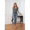 imageVICHYIE Womens Tops V Neck Summer Short Sleeve Casual Slim Fitted TshirtZdark Grey