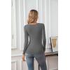 imageVICHYIE Womens Tops V Neck Summer Short Sleeve Casual Slim Fitted TshirtZdark Grey