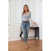 imageVICHYIE Womens Tops V Neck Summer Short Sleeve Casual Slim Fitted TshirtZgrey