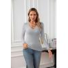 imageVICHYIE Womens Tops V Neck Summer Short Sleeve Casual Slim Fitted TshirtZgrey