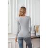 imageVICHYIE Womens Tops V Neck Summer Short Sleeve Casual Slim Fitted TshirtZgrey