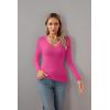 imageVICHYIE Womens Tops V Neck Summer Short Sleeve Casual Slim Fitted TshirtZhot Pink