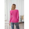 imageVICHYIE Womens Tops V Neck Summer Short Sleeve Casual Slim Fitted TshirtZhot Pink