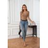 imageVICHYIE Womens Tops V Neck Summer Short Sleeve Casual Slim Fitted TshirtZkhaki