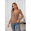 imageVICHYIE Womens Tops V Neck Summer Short Sleeve Casual Slim Fitted TshirtZkhaki
