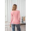 imageVICHYIE Womens Tops V Neck Summer Short Sleeve Casual Slim Fitted TshirtZlight Pink