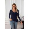 imageVICHYIE Womens Tops V Neck Summer Short Sleeve Casual Slim Fitted TshirtZnavy