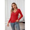 imageVICHYIE Womens Tops V Neck Summer Short Sleeve Casual Slim Fitted TshirtZred