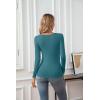 imageVICHYIE Womens Tops V Neck Summer Short Sleeve Casual Slim Fitted TshirtZteal