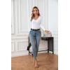 imageVICHYIE Womens Tops V Neck Summer Short Sleeve Casual Slim Fitted TshirtZwhite