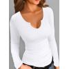 imageVICHYIE Womens Tops V Neck Summer Short Sleeve Casual Slim Fitted TshirtZwhite