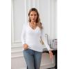imageVICHYIE Womens Tops V Neck Summer Short Sleeve Casual Slim Fitted TshirtZwhite