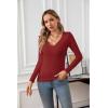 imageVICHYIE Womens Tops V Neck Summer Short Sleeve Casual Slim Fitted TshirtZwine Red