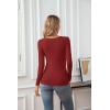 imageVICHYIE Womens Tops V Neck Summer Short Sleeve Casual Slim Fitted TshirtZwine Red