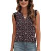 imageBlingfit Womens V Neck Guipure Lace Tank Tops Sleeveless Dressy Blouses Summer Casual SolidFloral Tunic ShirtsBpink Floral