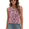 imageBlingfit Womens V Neck Guipure Lace Tank Tops Sleeveless Dressy Blouses Summer Casual SolidFloral Tunic ShirtsBpink Leopard