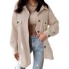 imageVICHYIE Womens Corduroy Shacket Blouses Button Down Shirts Pocket Long Sleeves Tops Jacket CoatsApricot