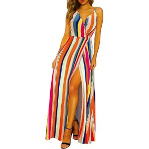 imageII ININ Womens 2025 Maxi Sundresses Summer Beach Long Wrap VNeck FloralSolid Casual Dress for WomenZfloral 22