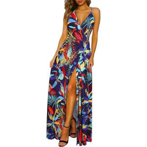 imageII ININ Womens 2025 Maxi Sundresses Summer Beach Long Wrap VNeck FloralSolid Casual Dress for WomenZfloral 24