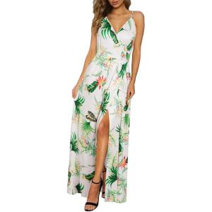 imageII ININ Womens 2025 Maxi Sundresses Summer Beach Long Wrap VNeck FloralSolid Casual Dress for WomenZfloral 52