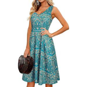imageII ININ Womens 2025 Sundresses Casual Summer Tank Dress V Neck Sleeveless Button Down Midi Floral Beach Dress with PocketsFloralz05