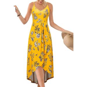 imageII ININ Womens Sleeveless Casual Summer Beach Floral Maxi Dress V Neck Spaghetti Asymmetrical SundressFloral 13