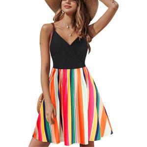 imageII ININ Womens Summer Dresses Casual Beach Boho Vacation Outfits Spaghetti Strap FloralSolid Sundress with PocketsCfloral 27