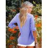 imageWomens Button Down Shirts Cotton Dress Shirt Stretch Oxford Shirt Long Sleeve Boyfriend Collared Wrinkle Free Blouse TopBlue Purple