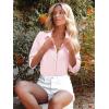 imageWomens Button Down Shirts Cotton Dress Shirt Stretch Oxford Shirt Long Sleeve Boyfriend Collared Wrinkle Free Blouse TopLight Pink