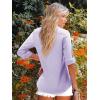 imageWomens Button Down Shirts Cotton Dress Shirt Stretch Oxford Shirt Long Sleeve Boyfriend Collared Wrinkle Free Blouse TopPurple