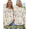 imageWomens Long Sleeve Shirts Dressy Casual Tunic Tops Basic Fall Fashion Trendy Outfits for Business Blouses Work ClothesApricot Leopard Spot