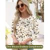 imageWomens Long Sleeve Shirts Dressy Casual Tunic Tops Basic Fall Fashion Trendy Outfits for Business Blouses Work ClothesApricot Leopard Spot