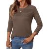 imageWomens Long Sleeve Shirts Dressy Casual Tunic Tops Basic Fall Fashion Trendy Outfits for Business Blouses Work ClothesCoffee