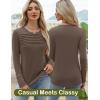imageWomens Long Sleeve Shirts Dressy Casual Tunic Tops Basic Fall Fashion Trendy Outfits for Business Blouses Work ClothesCoffee