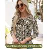 imageWomens Long Sleeve Shirts Dressy Casual Tunic Tops Basic Fall Fashion Trendy Outfits for Business Blouses Work ClothesLeopard