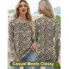 imageWomens Long Sleeve Shirts Dressy Casual Tunic Tops Basic Fall Fashion Trendy Outfits for Business Blouses Work ClothesLeopard