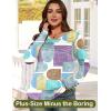 imageWomens Long Sleeve Shirts Dressy Casual Tunic Tops Basic Fall Fashion Trendy Outfits for Business Blouses Work ClothesMulticolor Blocks