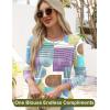 imageWomens Long Sleeve Shirts Dressy Casual Tunic Tops Basic Fall Fashion Trendy Outfits for Business Blouses Work ClothesMulticolor Blocks