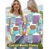 imageWomens Long Sleeve Shirts Dressy Casual Tunic Tops Basic Fall Fashion Trendy Outfits for Business Blouses Work ClothesMulticolor Blocks