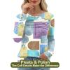 imageWomens Long Sleeve Shirts Dressy Casual Tunic Tops Basic Fall Fashion Trendy Outfits for Business Blouses Work ClothesMulticolor Blocks