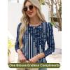 imageWomens Long Sleeve Shirts Dressy Casual Tunic Tops Basic Fall Fashion Trendy Outfits for Business Blouses Work ClothesNavy Blue White Stripes