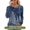 imageWomens Long Sleeve Shirts Dressy Casual Tunic Tops Basic Fall Fashion Trendy Outfits for Business Blouses Work ClothesNavy Blue White Stripes