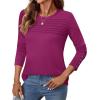 imageWomens Long Sleeve Shirts Dressy Casual Tunic Tops Basic Fall Fashion Trendy Outfits for Business Blouses Work ClothesRose Red