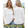 imageWomens Long Sleeve Shirts Dressy Casual Tunic Tops Basic Fall Fashion Trendy Outfits for Business Blouses Work ClothesWhite