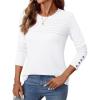 imageWomens Long Sleeve Shirts Dressy Casual Tunic Tops Basic Fall Fashion Trendy Outfits for Business Blouses Work ClothesWhite