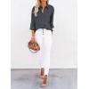 imagesiliteelon Button Down Shirts for Women Dress Shirts Long Sleeve WrinkleFree Blouse Casual Solid Office Work Tunic TopA Oxford Deep Gray