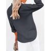 imagesiliteelon Button Down Shirts for Women Dress Shirts Long Sleeve WrinkleFree Blouse Casual Solid Office Work Tunic TopA Oxford Deep Gray