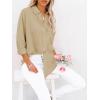 imagesiliteelon Button Down Shirts for Women Dress Shirts Long Sleeve WrinkleFree Blouse Casual Solid Office Work Tunic TopA Oxford Light Khaki