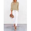 imagesiliteelon Button Down Shirts for Women Dress Shirts Long Sleeve WrinkleFree Blouse Casual Solid Office Work Tunic TopA Oxford Light Khaki